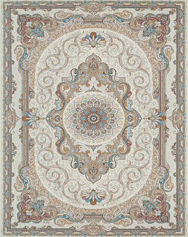 Ковер персидский G144 STAN Mashad 1500 (Акрил, кремовый)