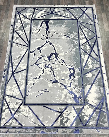 Ковер турецкий 0141A FAME (Полиэстер, синий, серый)