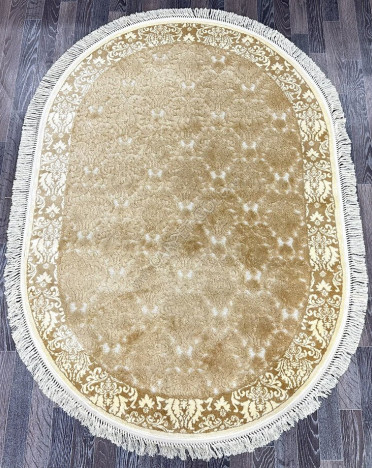 Ковер бельгийский 5021498440 KUNDUZ (Вискоза, бежевый) овальный