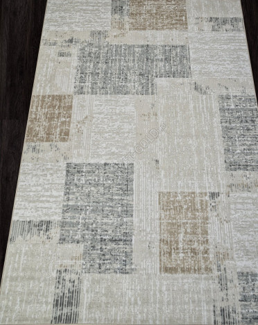 Ковер российский F387 CUBA (Полиэстер, бежевый, серый)